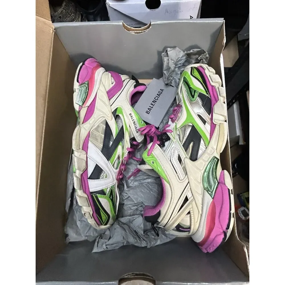 Balenciaga Track 2 Pink Green Sneaker Size 8.5 US Mens
